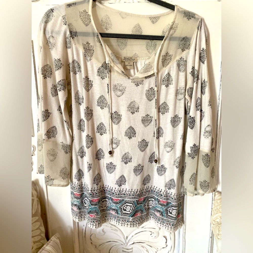 Lucky Brand long sleeve boho top